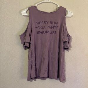 Alya Mom Life Open Shoulder Top